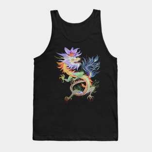 Bright and Vivid Chinese Fire Dragon Cut Out Tank Top